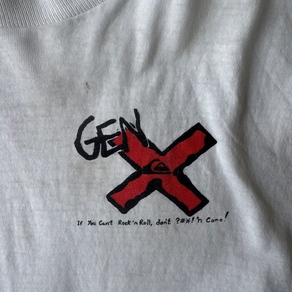 1980s Quiksilver Surf “If you Can’t rock and roll don’t F*cking come” Distressed shirt (M)