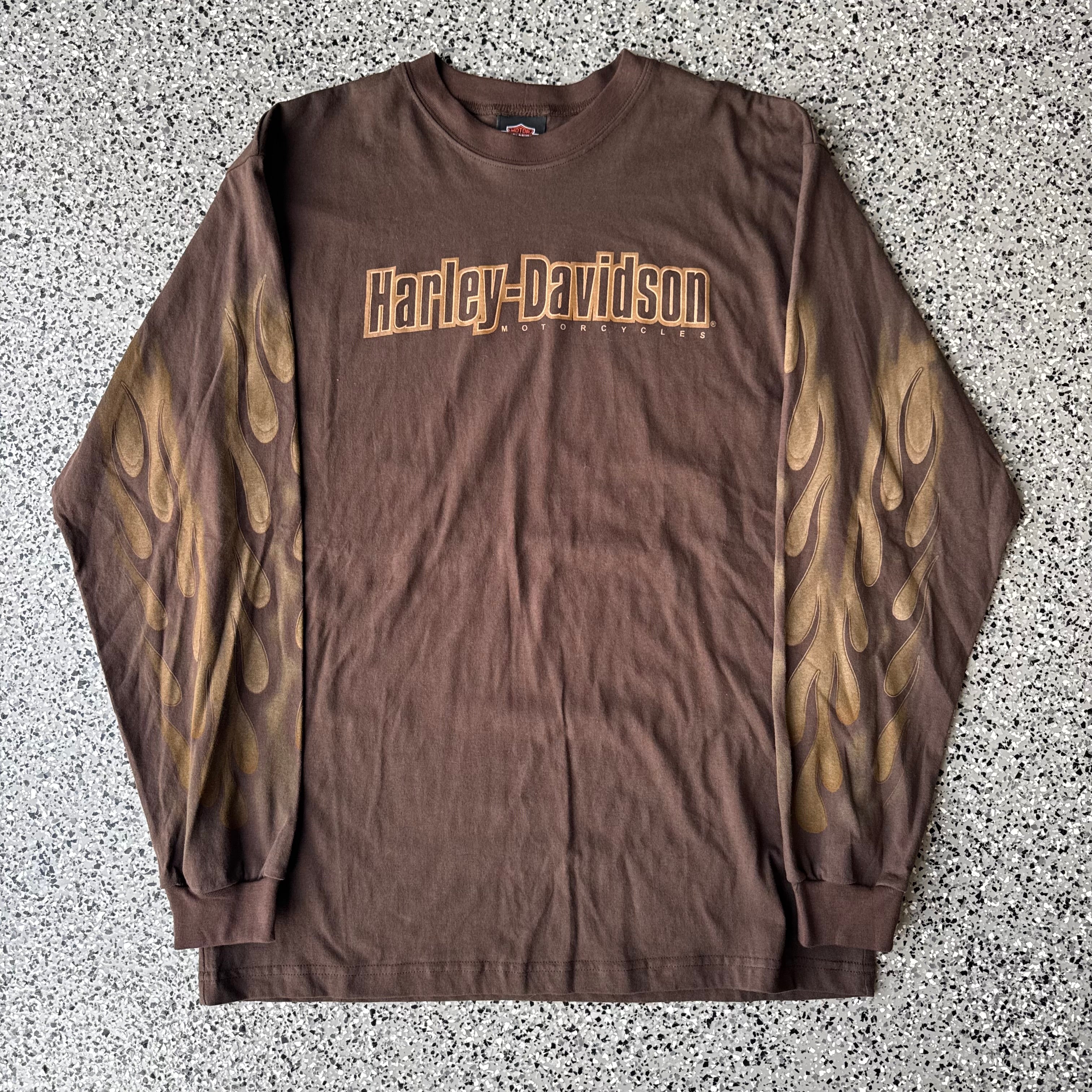 2000s Harley-Davidson Brown Flame L/S