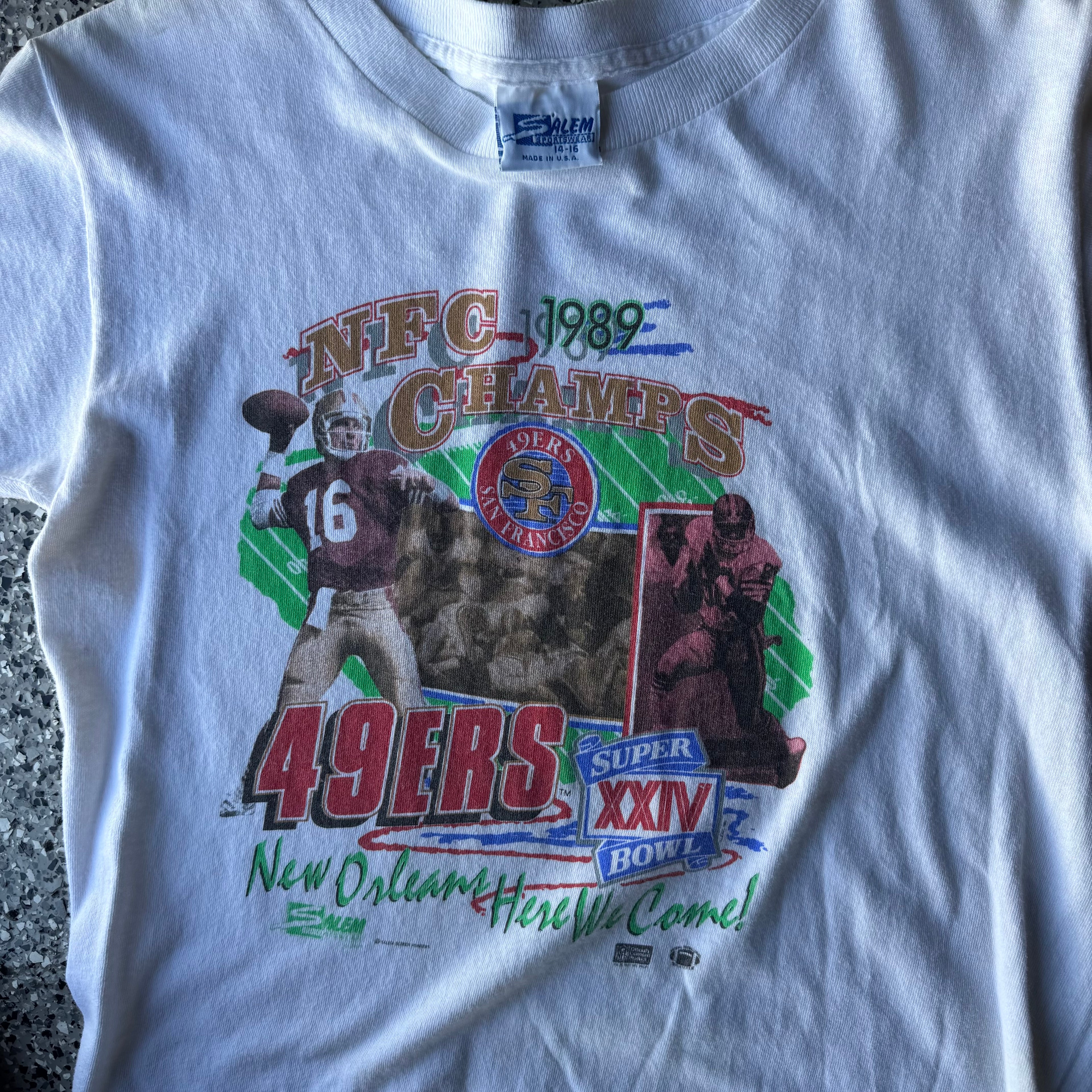 1980s Salem 49ers super bowl baby tee