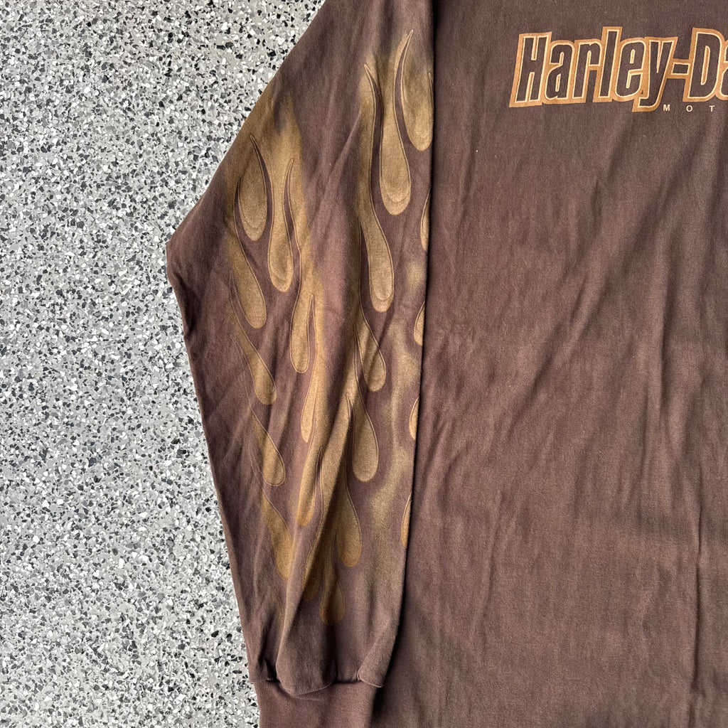 2000s Harley-Davidson Brown Flame L/S