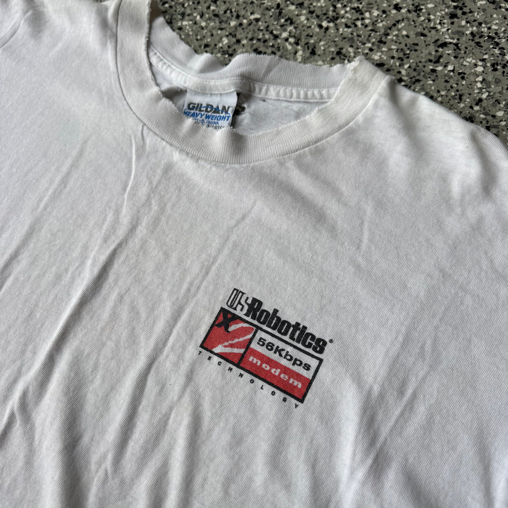 1990s US Robotics Tech Surf-snowboard-outdoor Distressed t-shirt (XL)