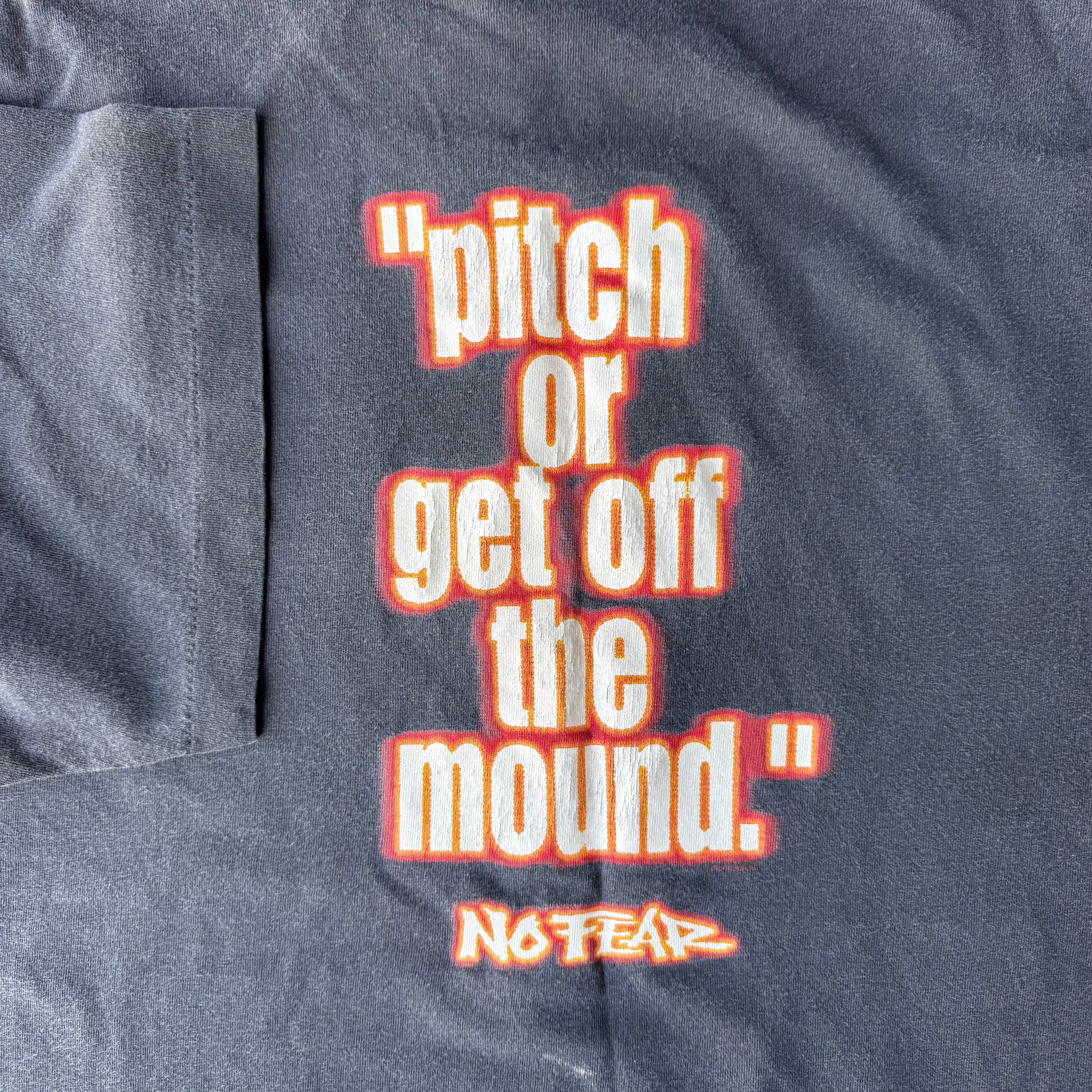 1990s No Fear “Pitch Or get off the Mound” Baseball Single Stitch T-shirts (XL)