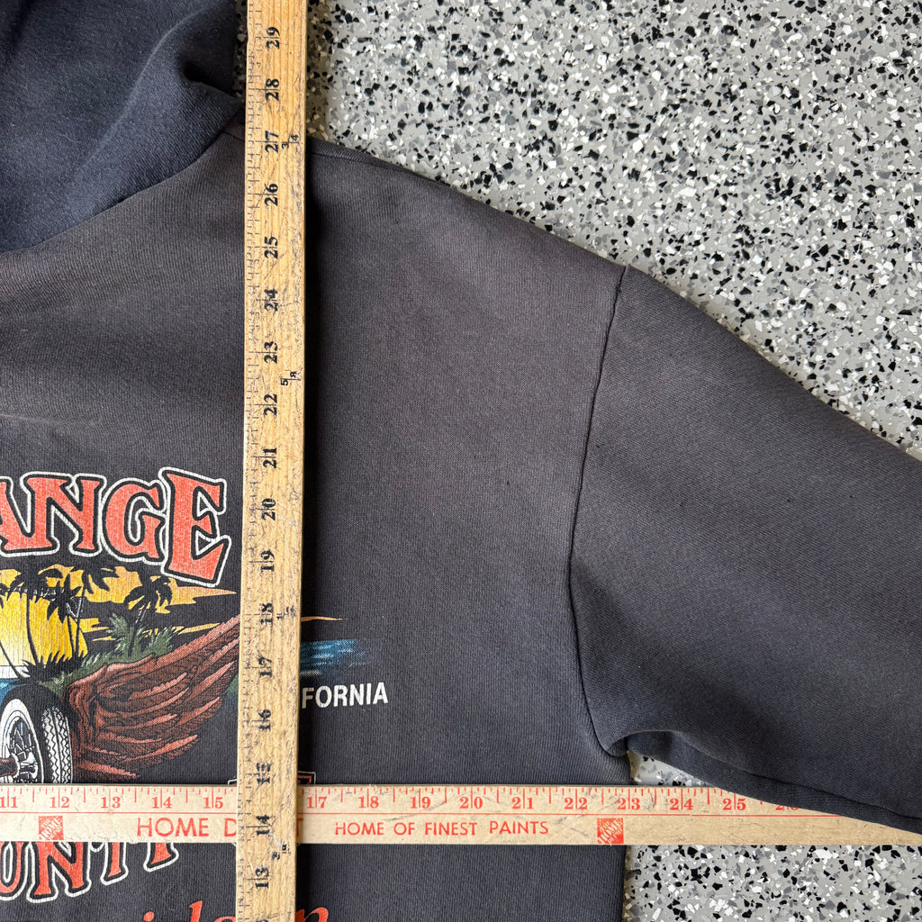 1990s Harley-davidson flame sleeve Faded & distressed Hoodie