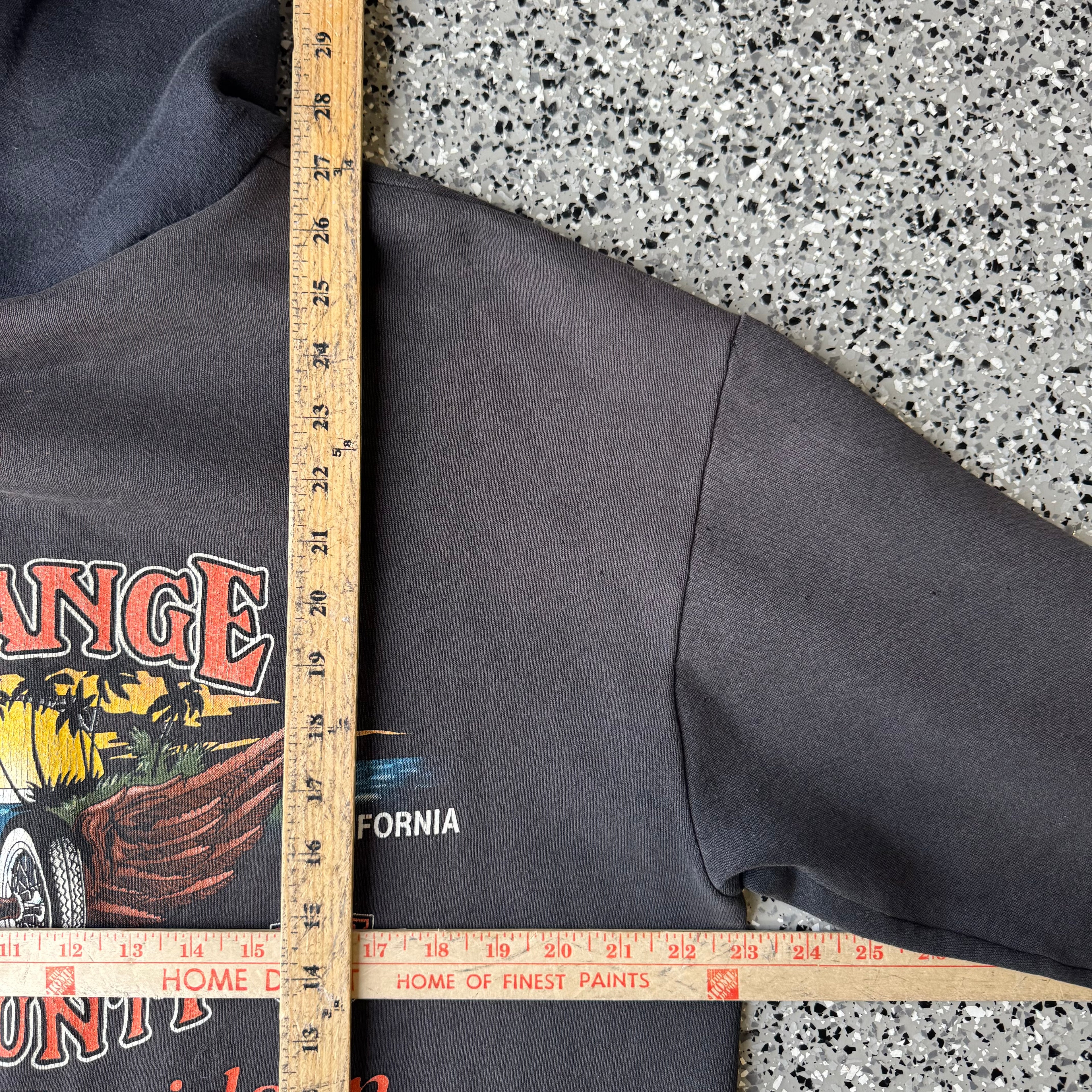 1990s Harley-davidson flame sleeve Faded & distressed Hoodie