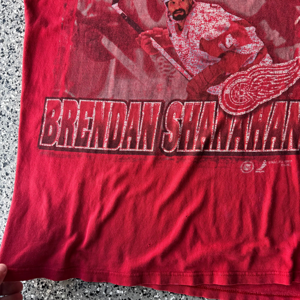 1990s detroit Red wings hockey distressed shirt (M)