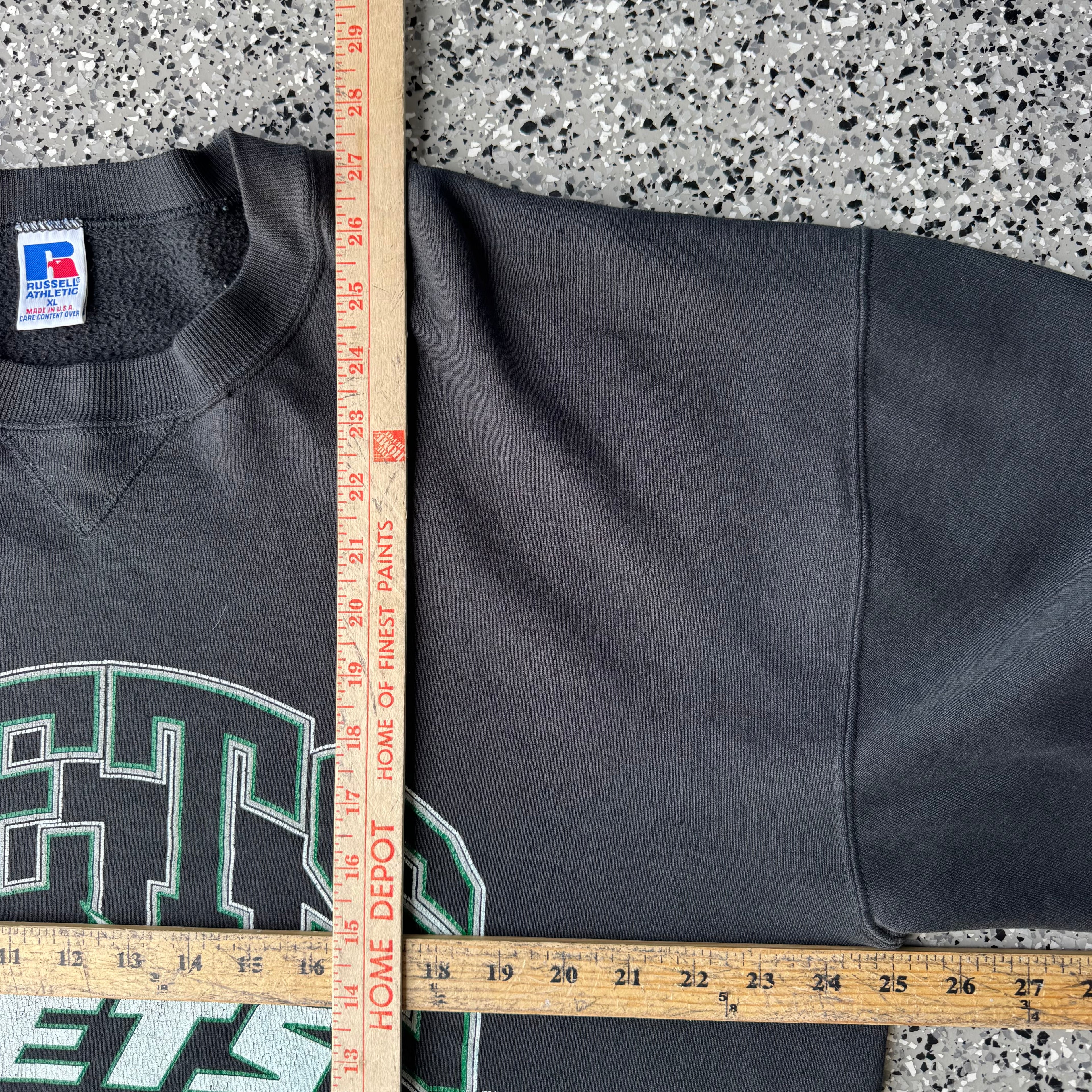 1990s Russell Jets Football Made in USA Black Crewneck (XL)