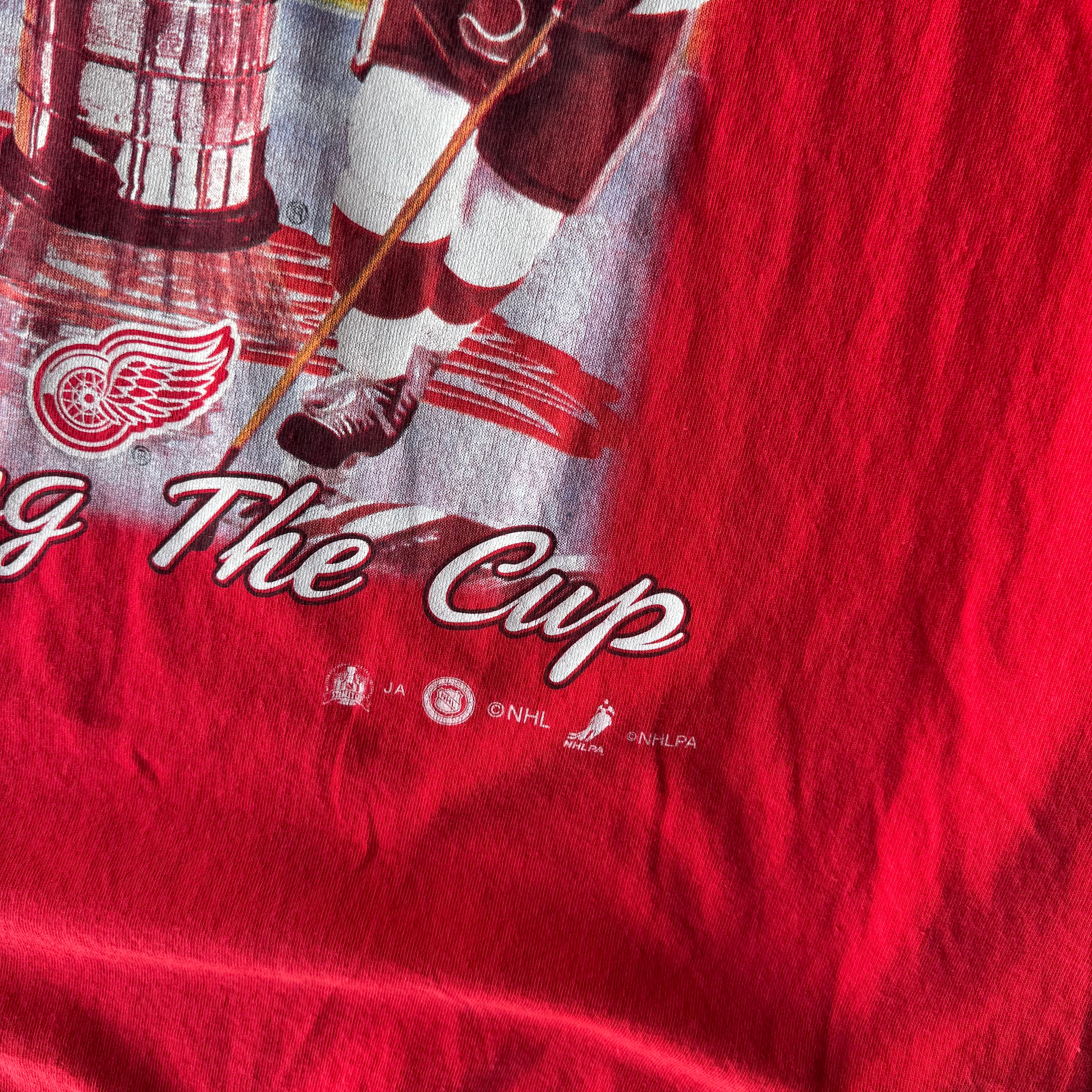 1990s Detroit Red Wings Hockey Red t-shirt (L)