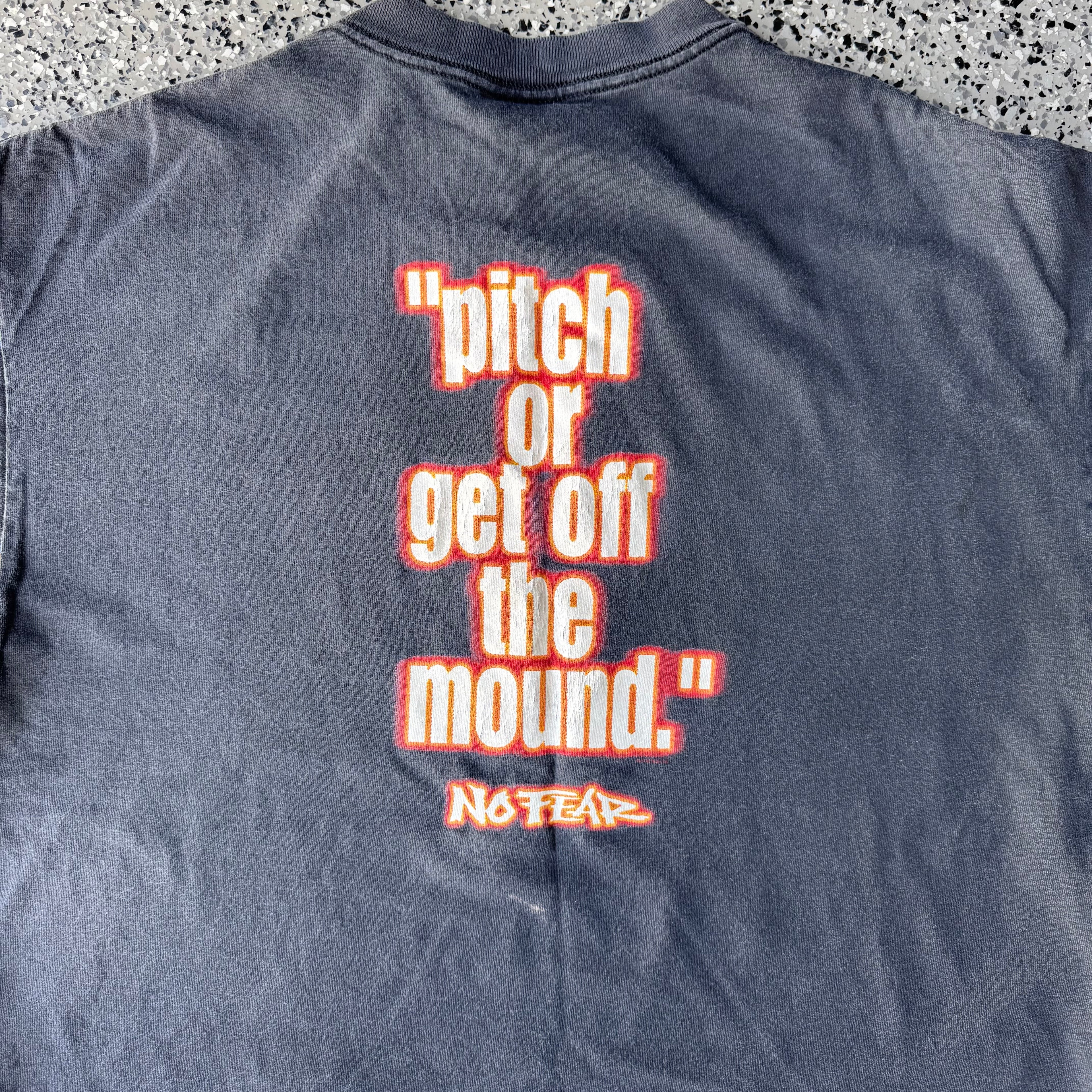 1990s No Fear “Pitch Or get off the Mound” Baseball Single Stitch T-shirts (XL)