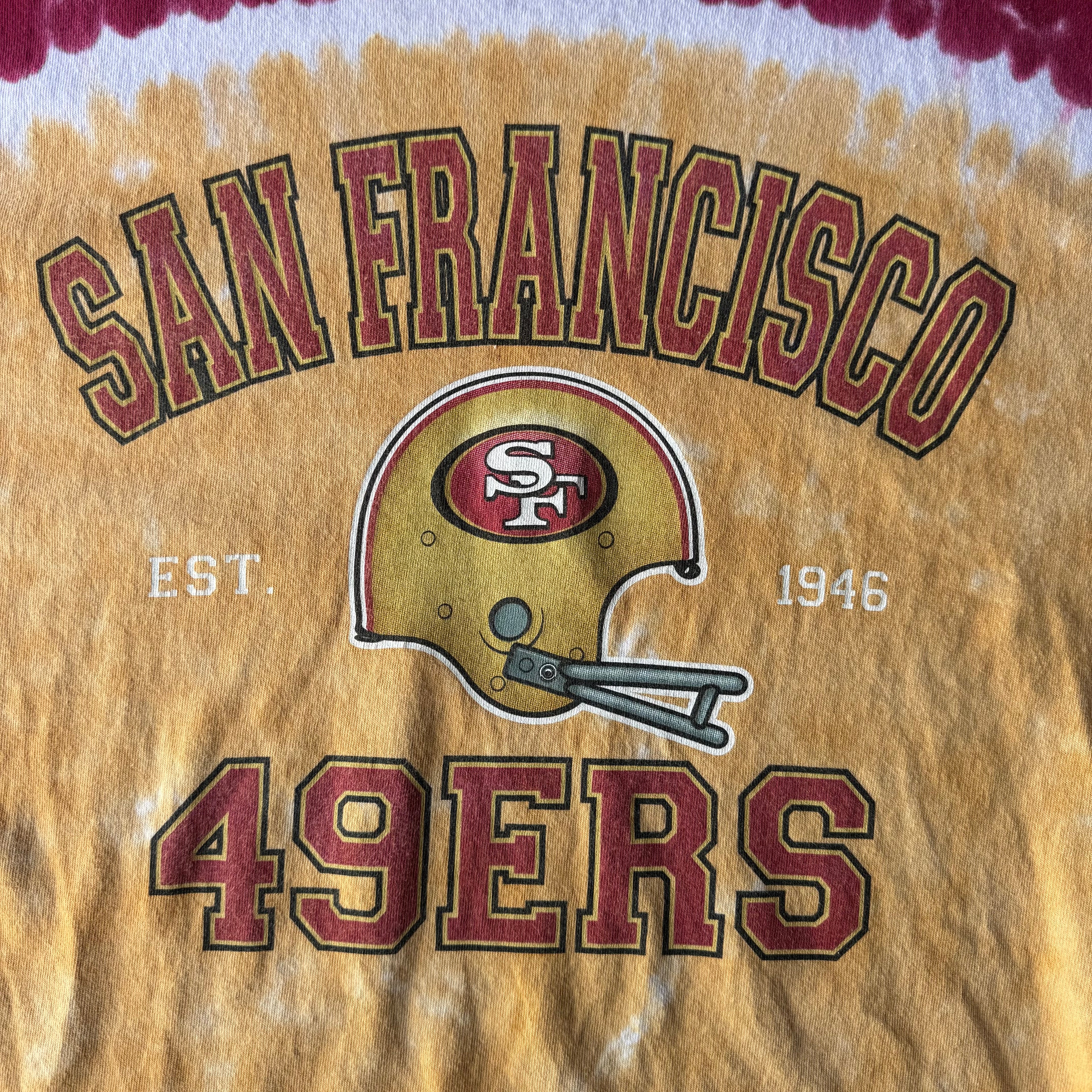 1990s Tie-dye Liquid Blue San francisco 49ers (XL)