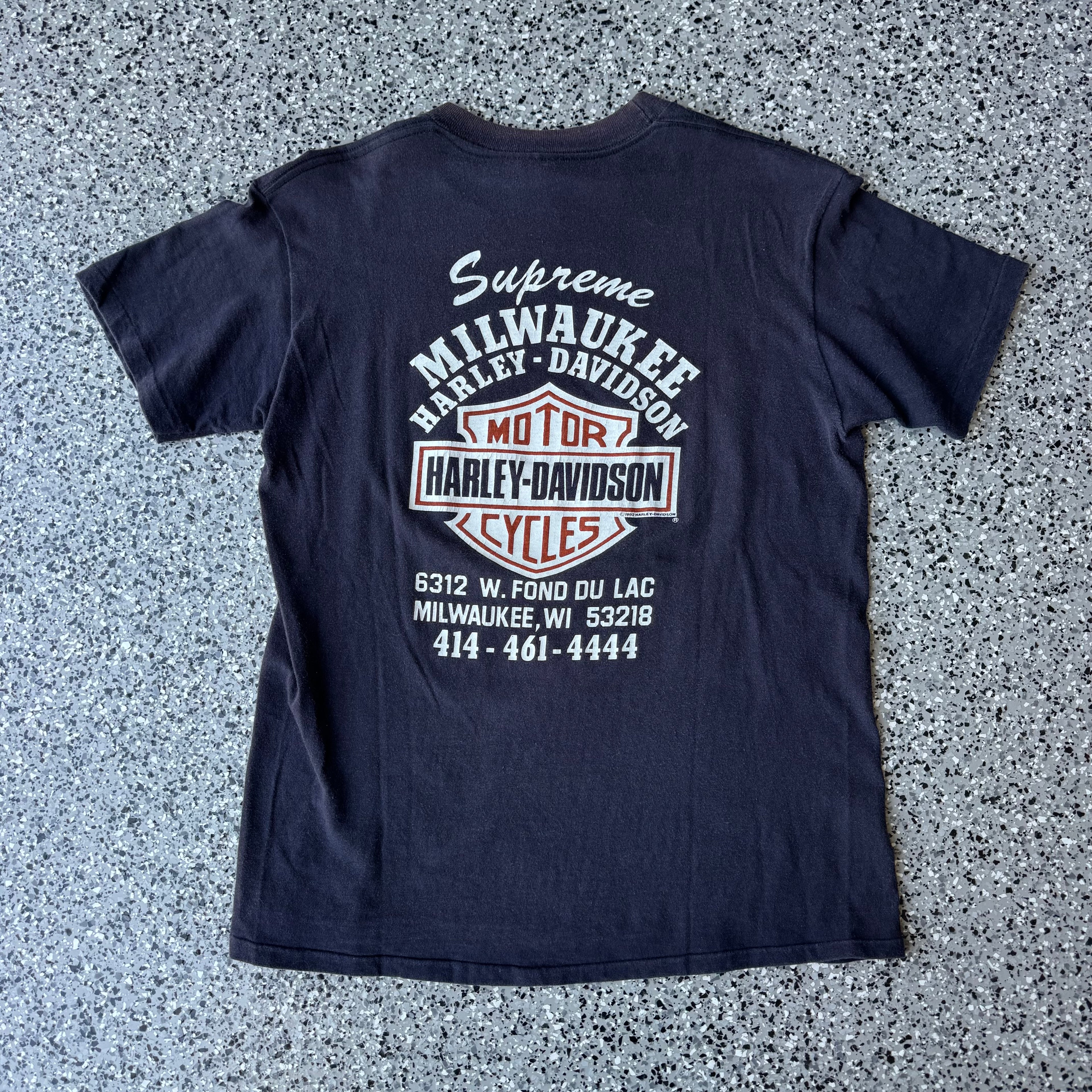 1980s Harley Davidson “On the 8th day God created”