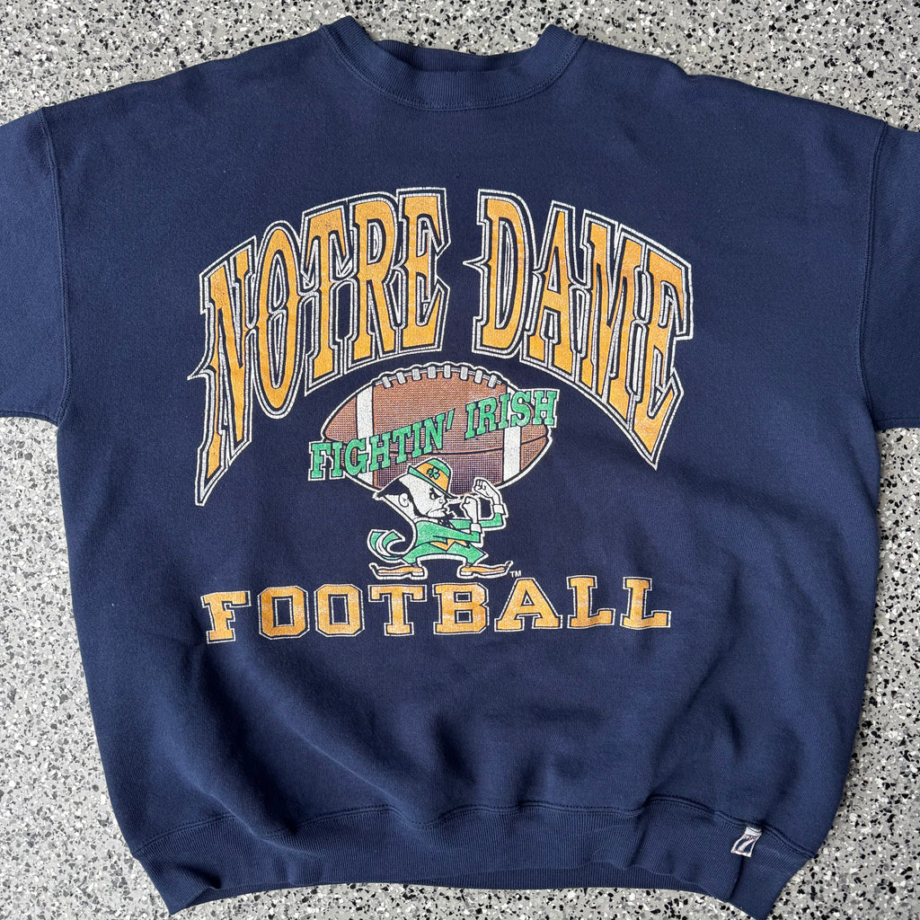 1990s Notre Dame Football “Fighthing Irish” Navy Crewneck