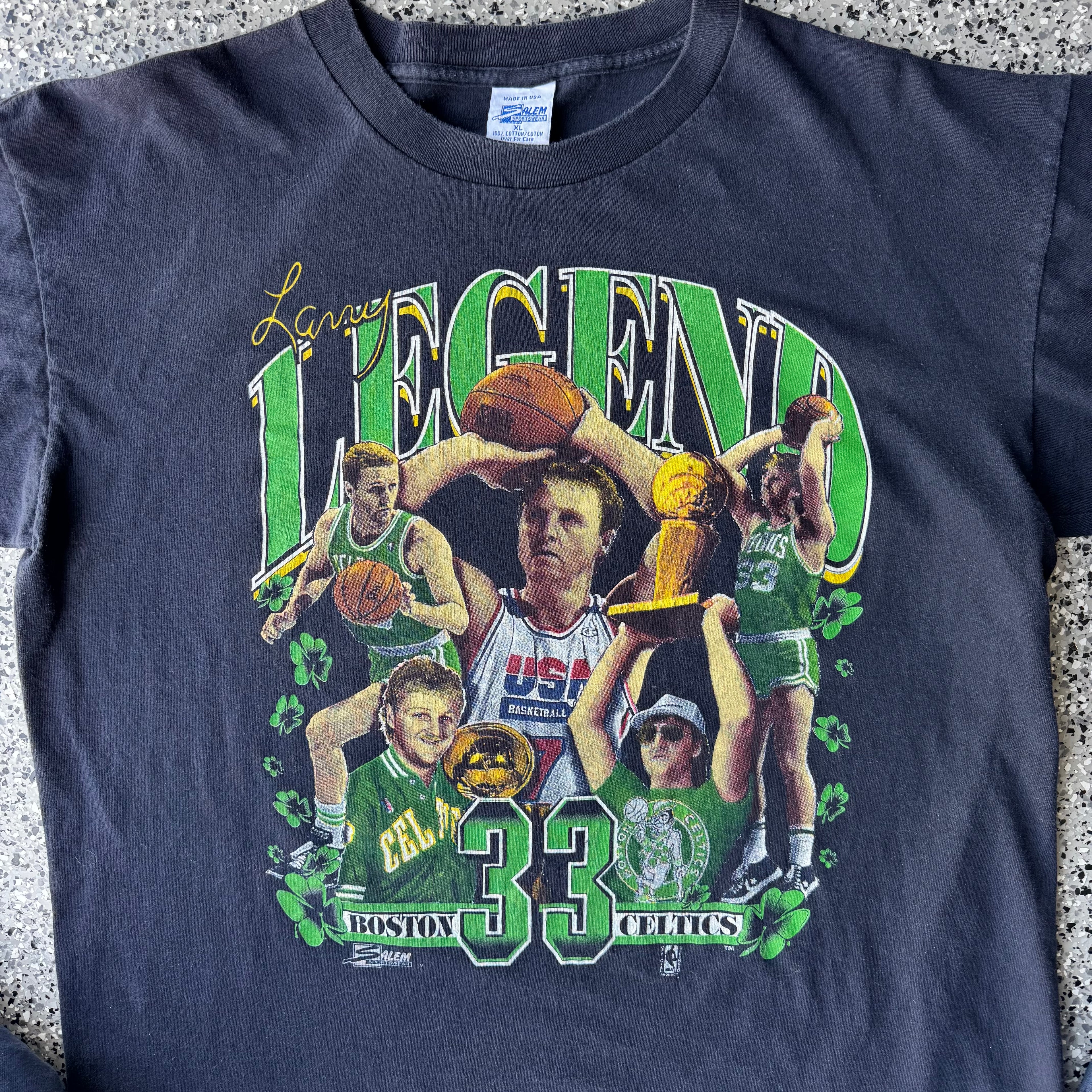 1992 Salem NBA Larry Bird Legend T-Shirt Rap Tee (XL)
