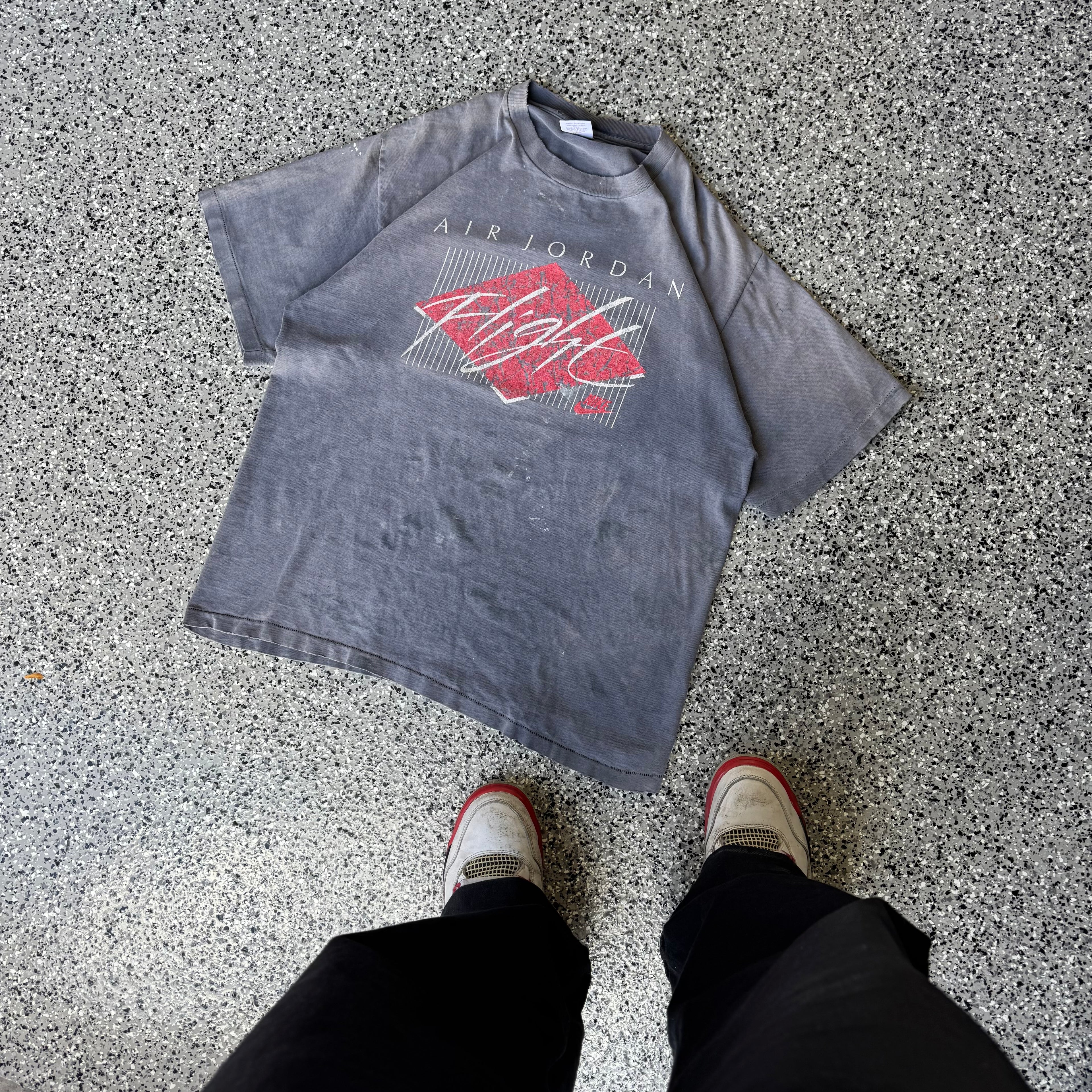 1990s Nike Air Jordan 4 Flight Faded T-Shirt *FREE*
