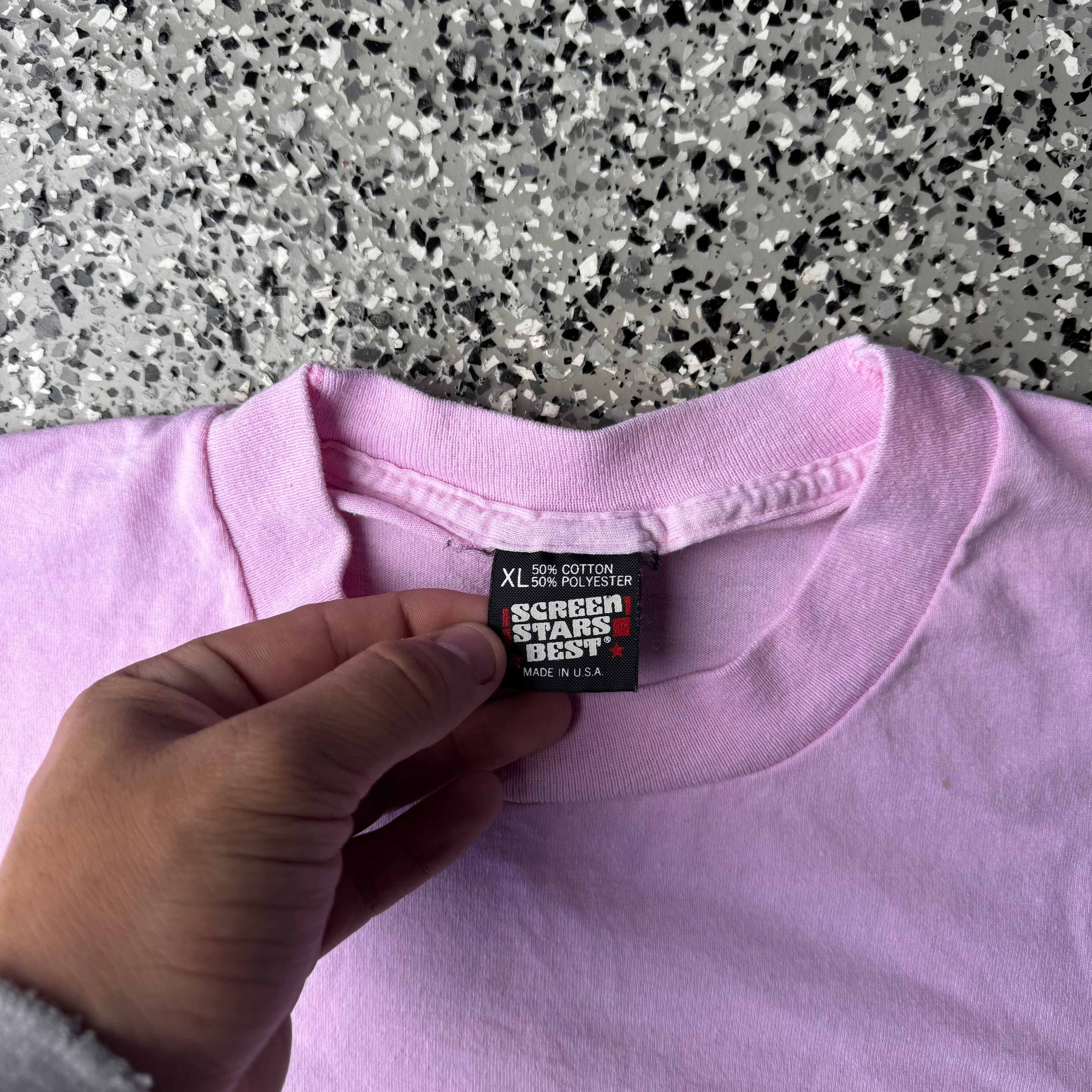 1990s Pink #33 Single Stitch Baby Pink T-Shirt