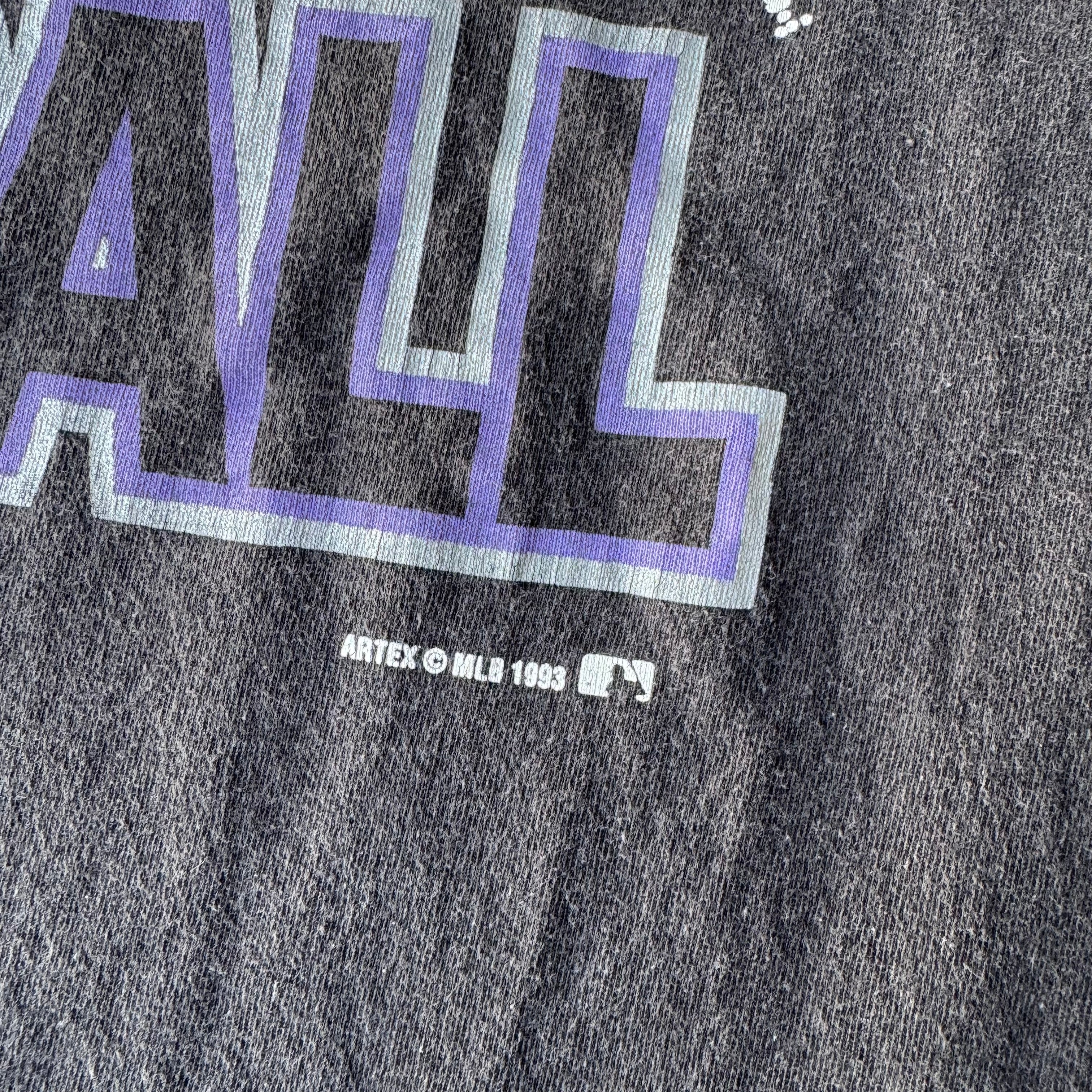 1990s Rockies Baseball Black T-Shirts (XL)