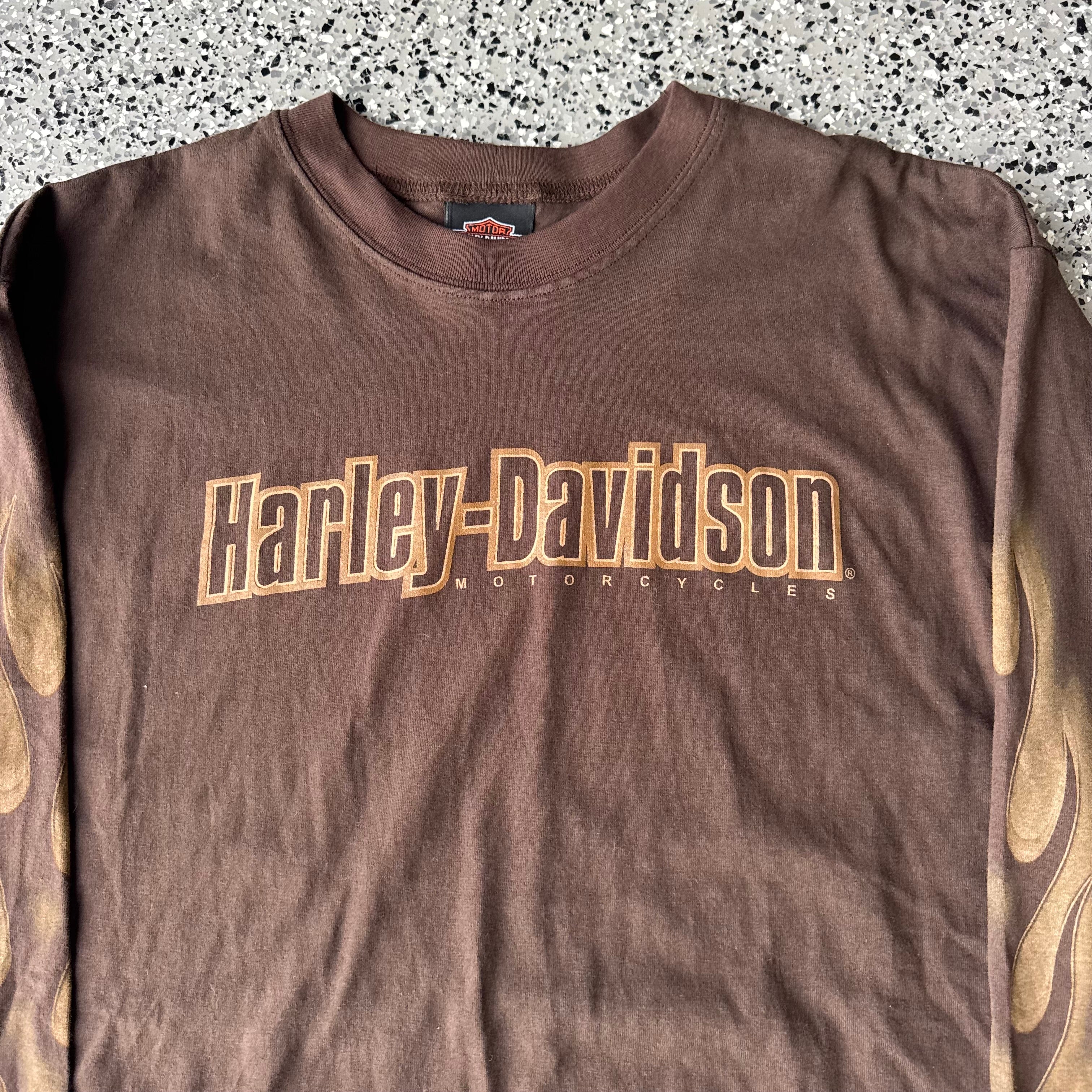 2000s Harley-Davidson Brown Flame L/S