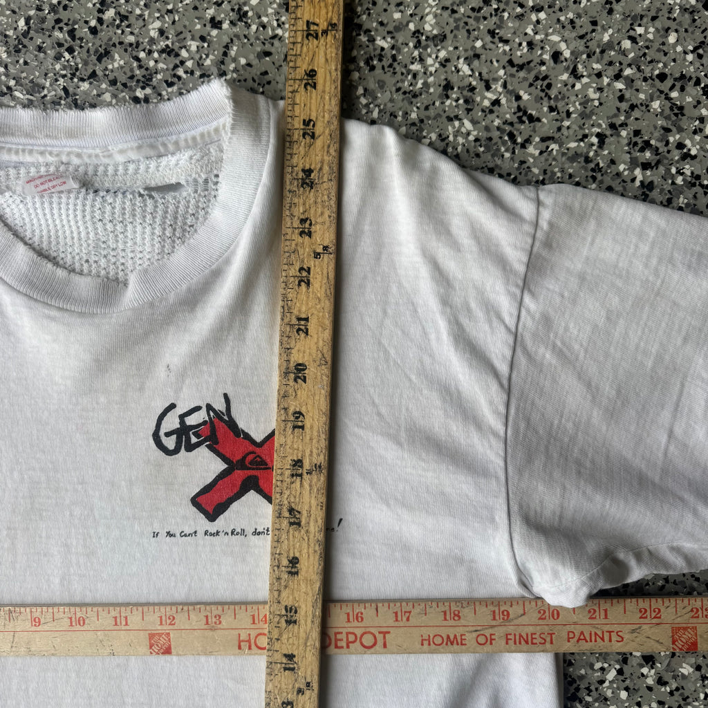 1980s Quiksilver Surf “If you Can’t rock and roll don’t F*cking come” Distressed shirt (M)