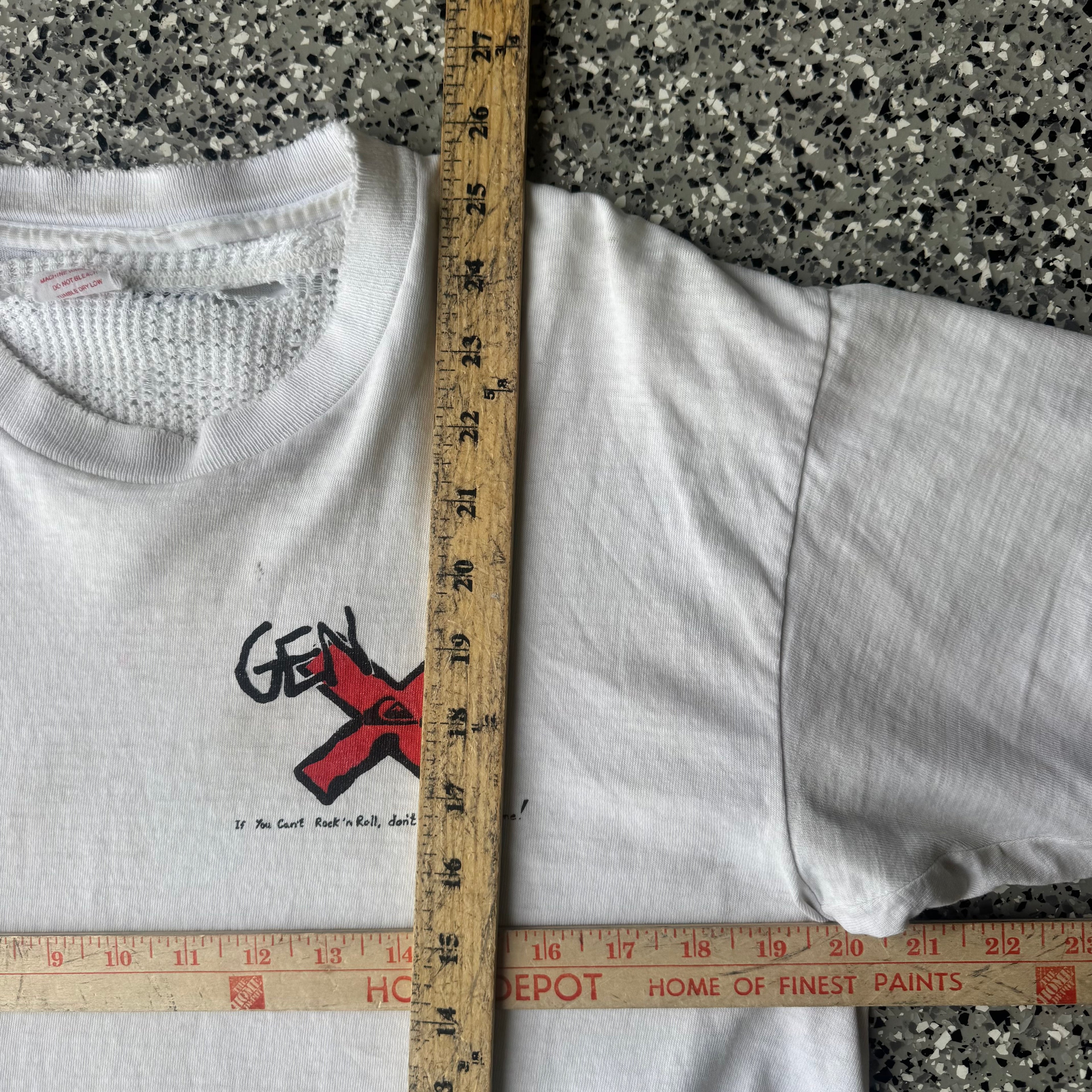 1980s Quiksilver Surf “If you Can’t rock and roll don’t F*cking come” Distressed shirt (M)
