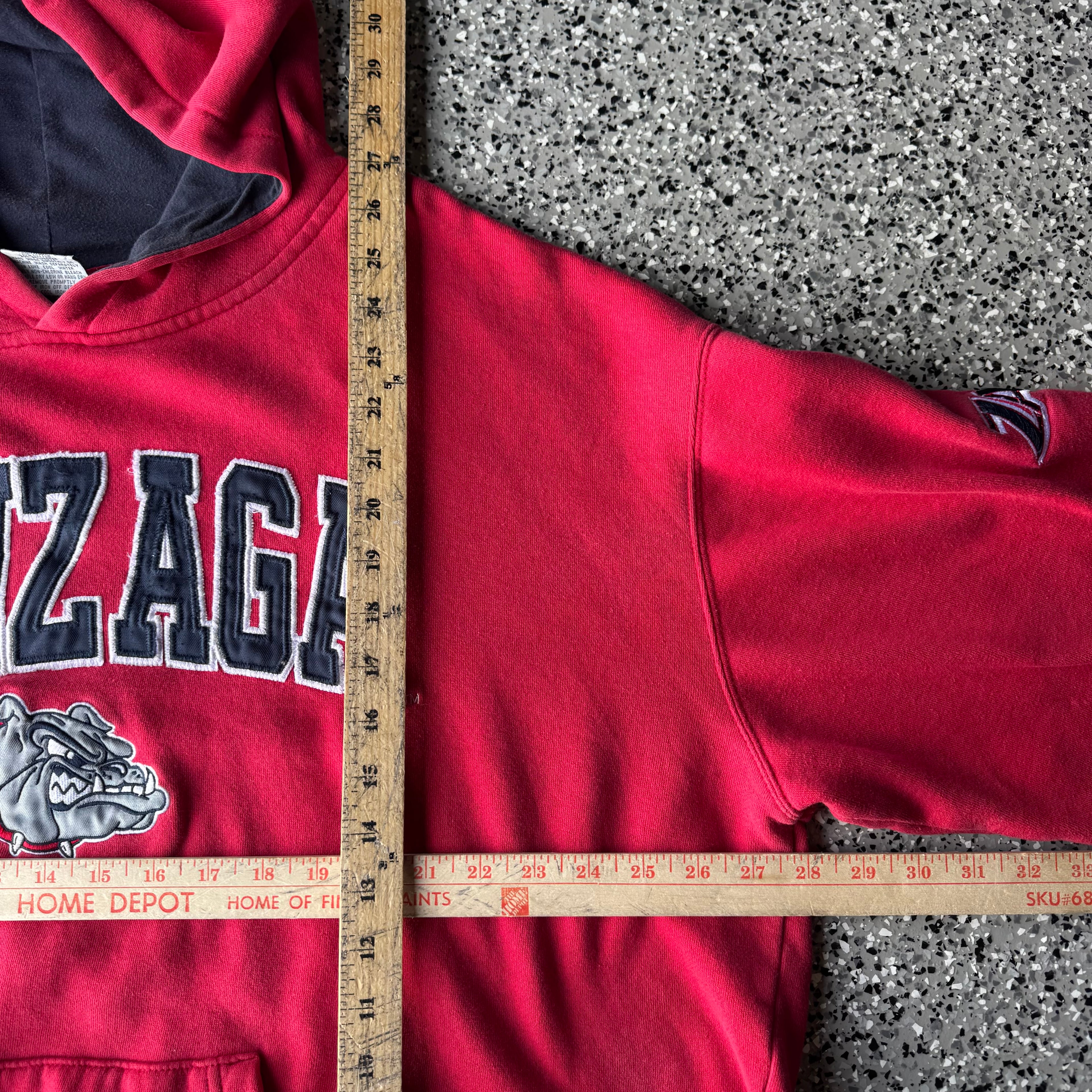 2000s Gonzaga University Bulldogs Red Boxy Hoodie (2xl)