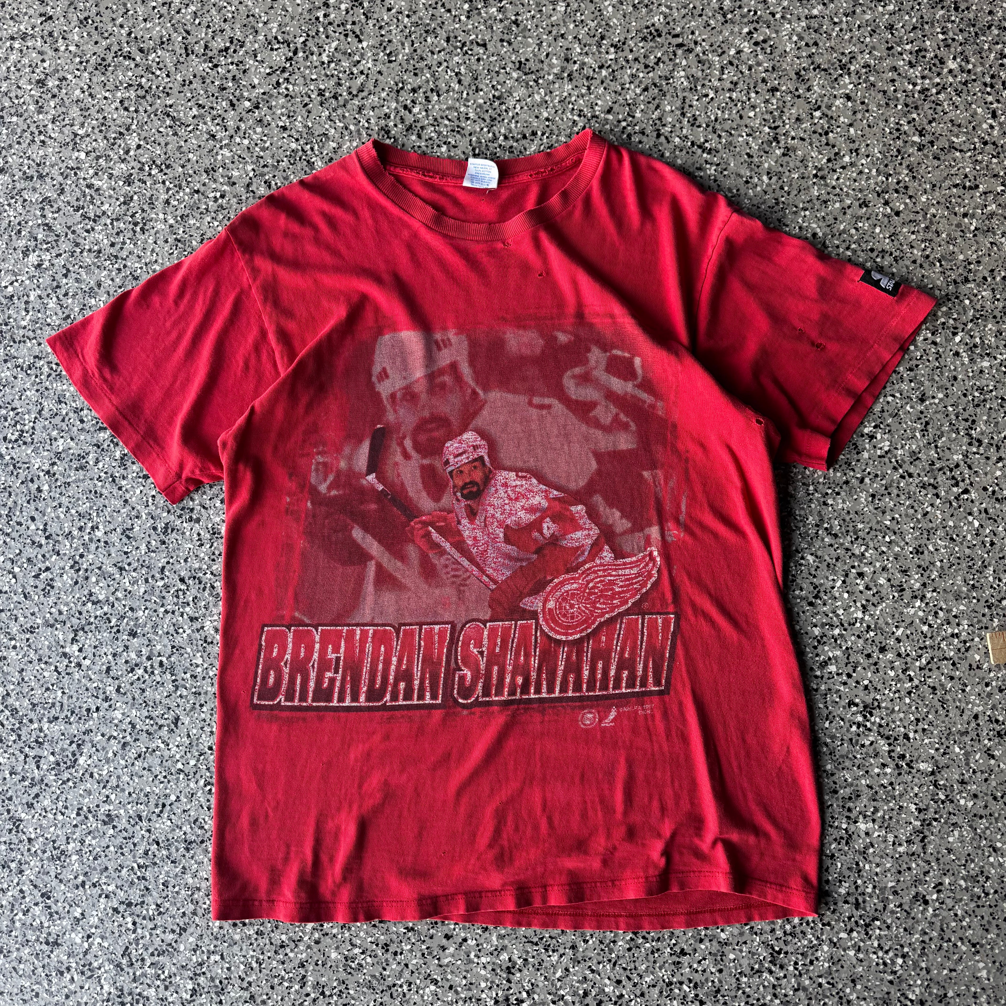 1990s detroit Red wings hockey distressed shirt (M)
