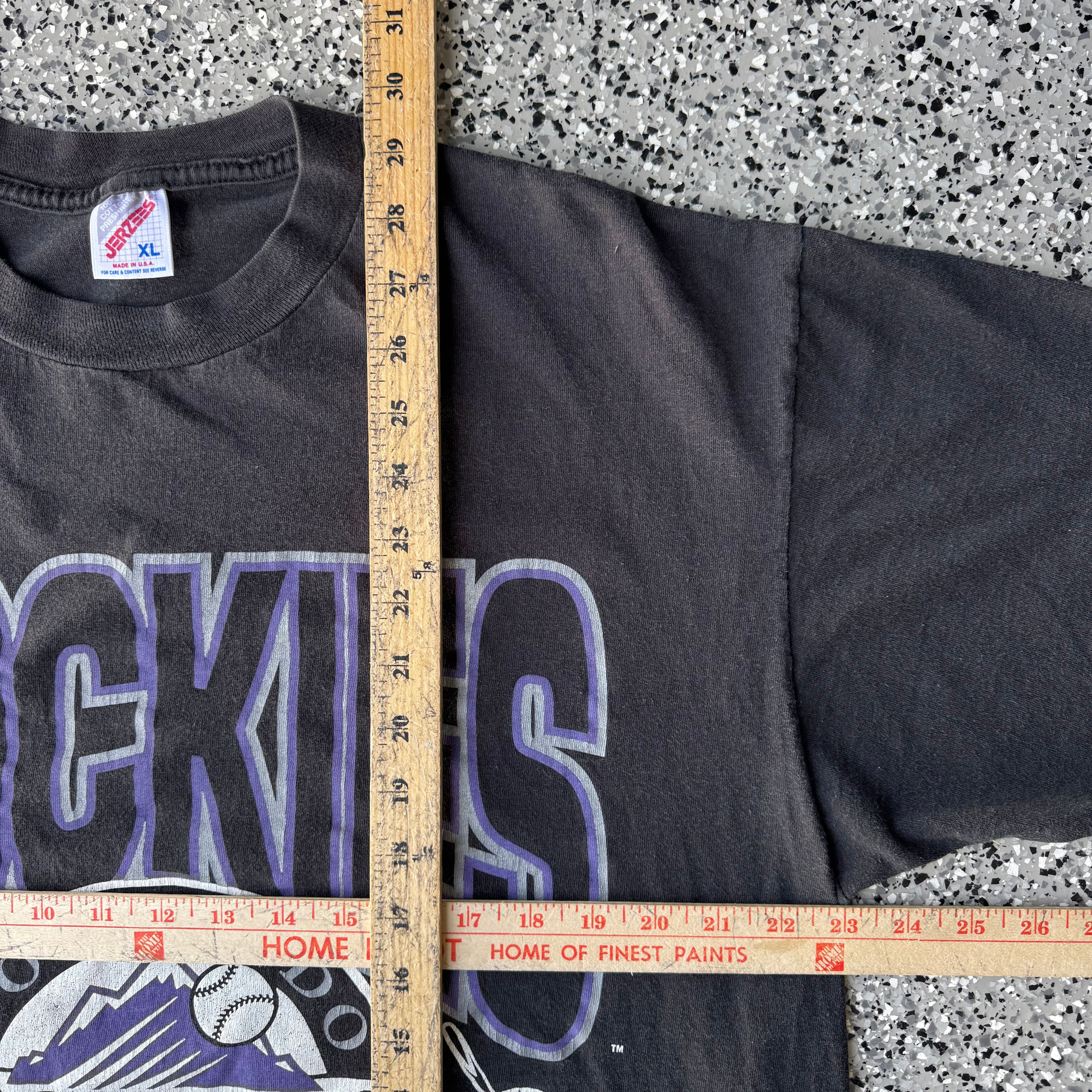 1990s Rockies Baseball Black T-Shirts (XL)