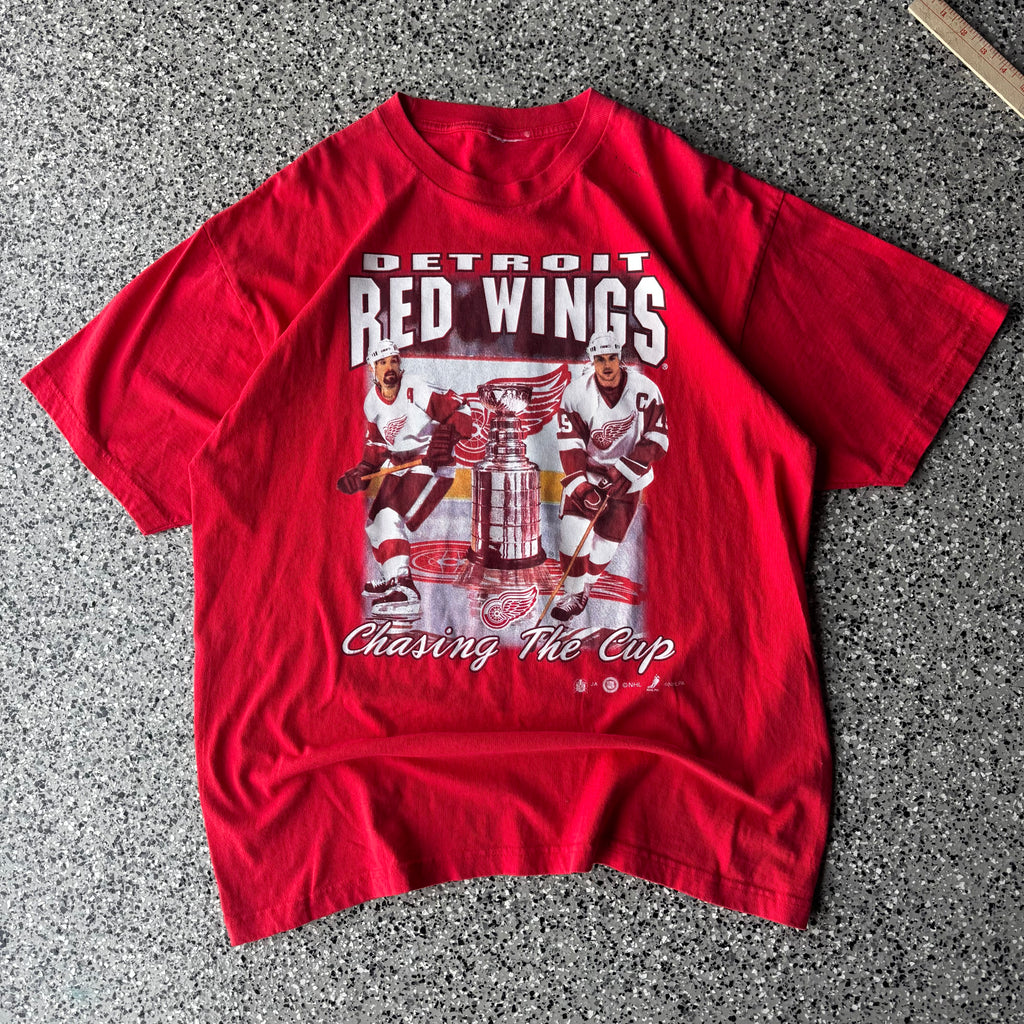 1990s Detroit Red Wings Hockey Red t-shirt (L)