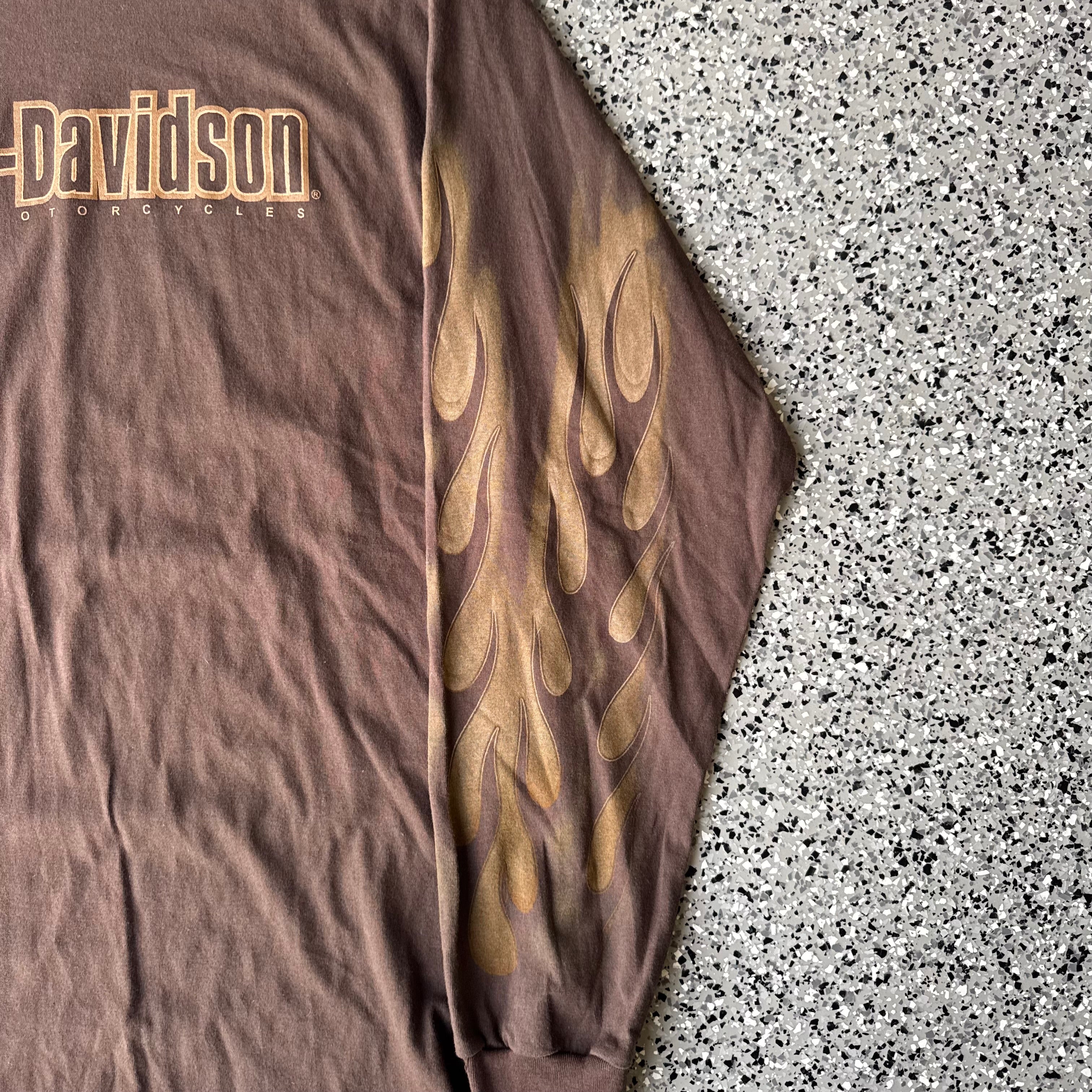 2000s Harley-Davidson Brown Flame L/S