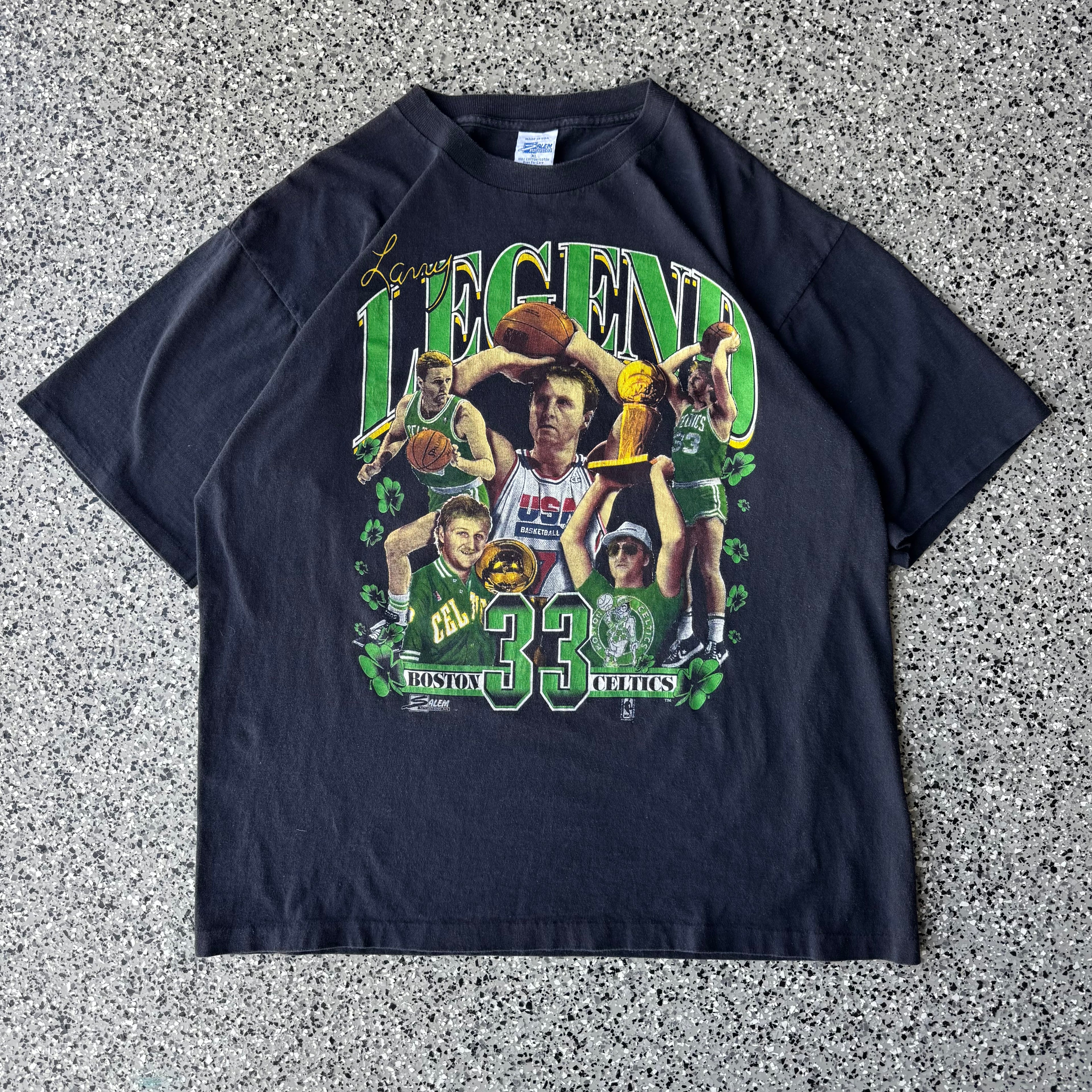 1992 Salem NBA Larry Bird Legend T-Shirt Rap Tee (XL)