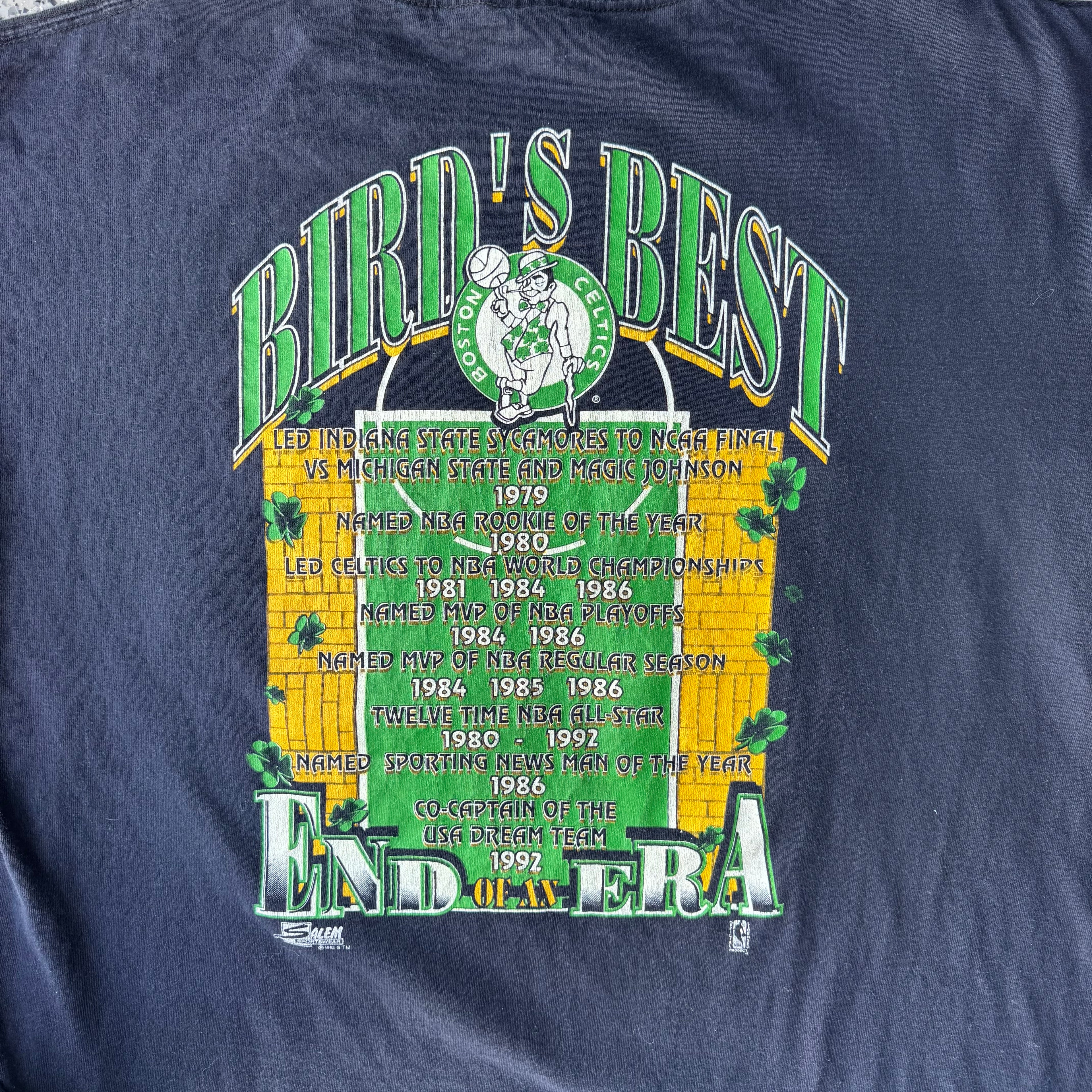 1992 Salem NBA Larry Bird Legend T-Shirt Rap Tee (XL)