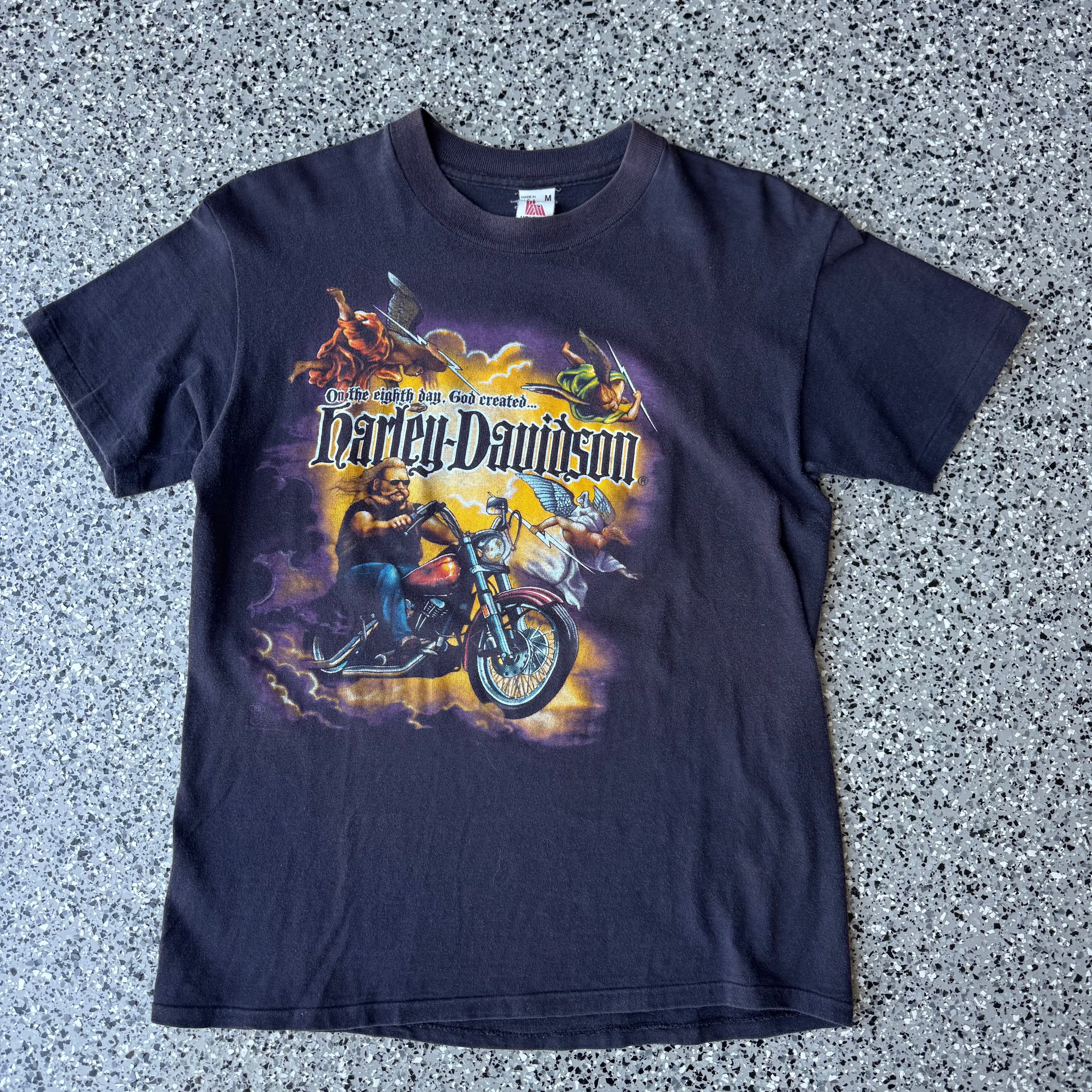 1980s Harley Davidson “On the 8th day God created”